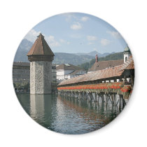 Chapel Bridge, Lucerne, Switzerland magnets by photoslot Chapel Bridge, Lucerne, Switzerland magnets