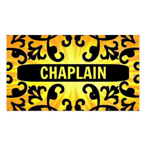 Chaplain Sunshine Damask Business Card (front side)
