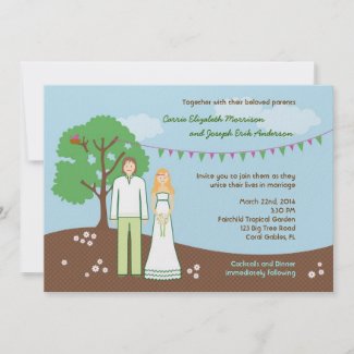 Character Whimsical Wedding Invitation invitation