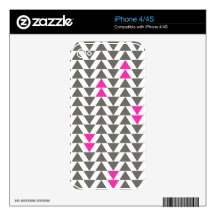 Charcoal and Magenta Triangles iPhone 4S Decal