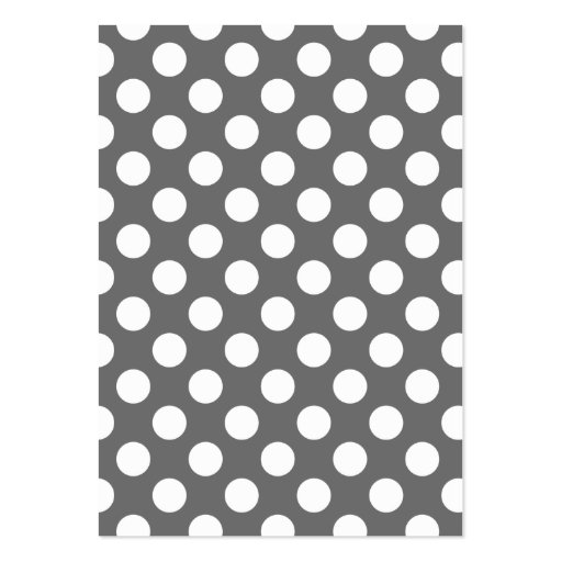 Charcoal and White Polka Dots Business Card (front side)
