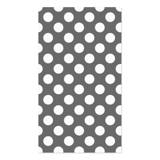 Charcoal and White Polka Dots Business Cards (front side)
