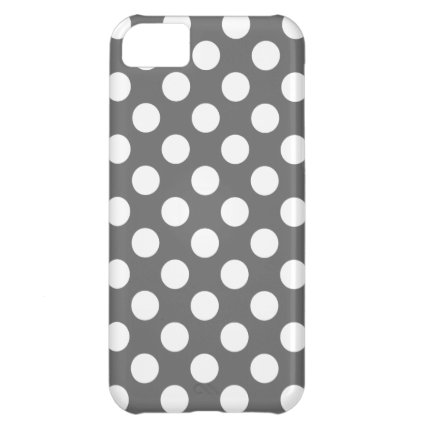 Charcoal and White Polka Dots Cover For iPhone 5C
