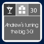 Charcoal Birthday Icon Grid stickers