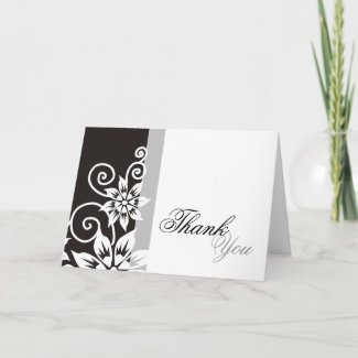 Charcoal & Black Unique Thank You Cards card