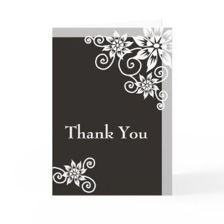 Charcoal Border : : Designer Thank You Cards card