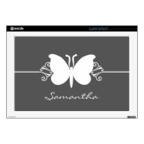 Charcoal Butterfly Swirls Laptop Skin