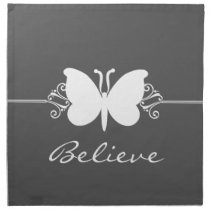 Charcoal Butterfly Swirls Napkins