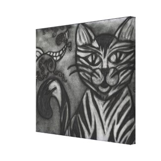 Charcoal Cat wrappedcanvas