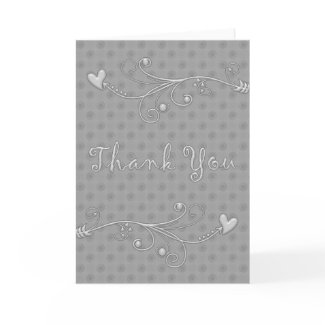 Charcoal Dots : : Designer Thank You Cards card
