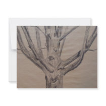 Charcoal Drawing of a Tree invitations by InkWorks Charcoal Drawing of a Tree invitations