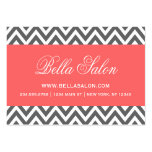 Charcoal Gray & Coral Modern Chevron Stripes Business Card Template