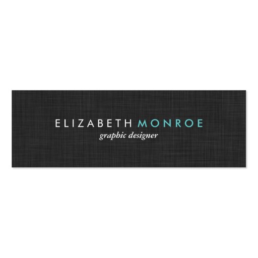 Charcoal Gray Linen Texture Sleek Simple Business Card Template