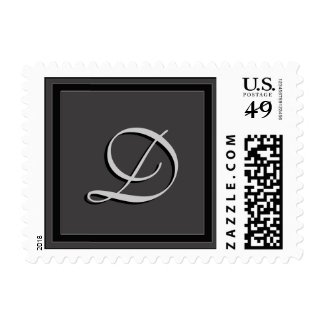 Charcoal gray monogram stamp - lETTER d