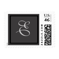 Charcoal gray monogram stamp - LETTER E by aslentz Charcoal gray monogram stamp - LETTER E