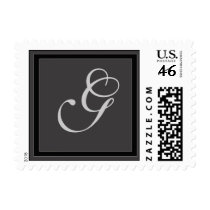 Charcoal gray monogram stamp - LETTER G stamps