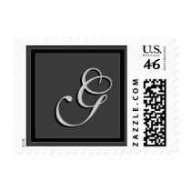 Charcoal gray monogram stamp letter G stamps