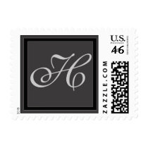 Charcoal gray monogram stamp - LETTER H by aslentz Charcoal gray monogram stamp - LETTER H