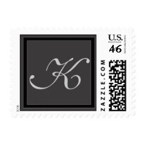 Charcoal gray monogram stamp - LETTER K