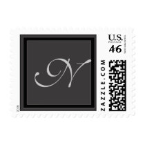 Charcoal gray monogram stamp - LETTER N by aslentz Charcoal gray monogram stamp - LETTER N