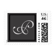 Charcoal gray monogram stamp - LETTER P by aslentz Charcoal gray monogram stamp - LETTER P