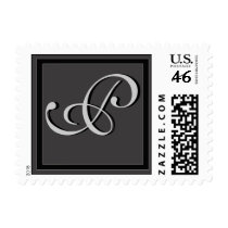 Charcoal gray monogram stamp letter P by aslentz Charcoal gray monogram stamp letter P