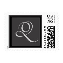 Charcoal gray monogram stamp - LETTER Q stamps