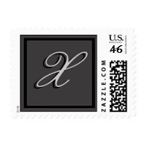 Charcoal gray monogram stamp letter X