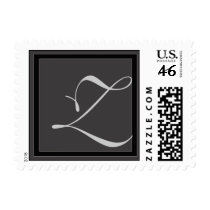 Charcoal gray monogram stamp - LETTER Z