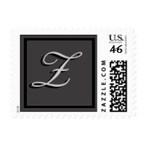 Charcoal gray monogram stamp letter Z