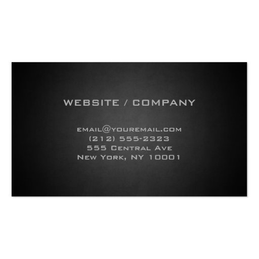 Charcoal Gray Professional Border Business Card (back side)