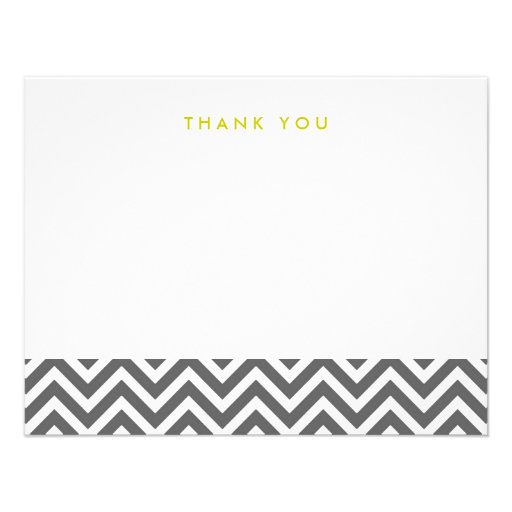 Charcoal Gray Simple Chevron Thank You Note Cards