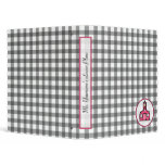 Charcoal Gray with Pink Teacher Binder