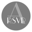 Charcoal Grey Monogram A RSVP Seal stickers by monogramgallery Charcoal Grey Monogram A RSVP Seal stickers