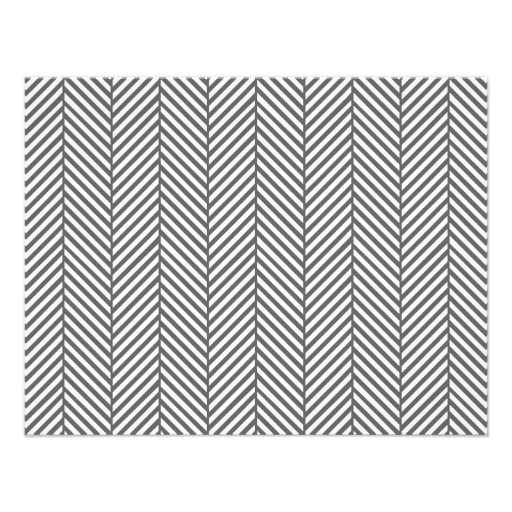 Charcoal Herringbone Custom Monogram Stationery Personalized Invites