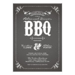 CHARCOAL RUSTIC VINTAGE CHIC REHEARSAL DINNER BBQ invitations