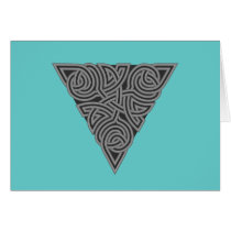 Charcoal Triangle Knot Card cards