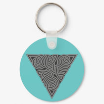 Charcoal Triangle Knot Keychain