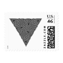 Charcoal Triangle Knot Postage stamps
