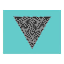 Charcoal Triangle Knot Postcard