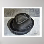 Charcoal Trilby Drawing - Fine Art Poster