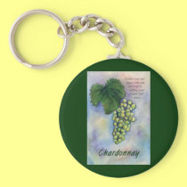 Chardonnay Wine Grapes & Description Keychain keychains