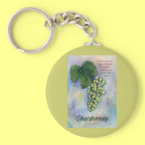 Chardonnay Wine Grapes & Description Keychain keychains