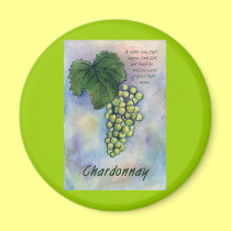 Chardonnay Wine Grapes & Description Magnet magnets