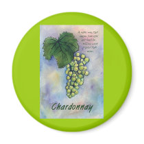 Chardonnay Wine Grapes & Description Magnet by donnabellas Chardonnay Wine Grapes & Description Magnet