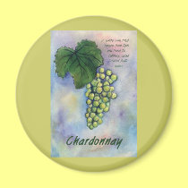 Chardonnay Wine Grapes & Description Magnet magnets