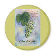 Chardonnay Wine Grapes & Description Magnet by donnabellas Chardonnay Wine Grapes & Description Magnet