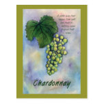 Chardonnay Wine Grapes & Description Postcard