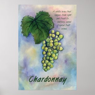 Chardonnay Wine Grapes & Description Print print
