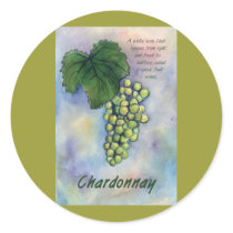 Chardonnay Wine Grapes & Description Sticker by donnabellas Chardonnay Wine Grapes & Description Sticker